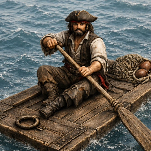 Salvage raft, your starting vessel